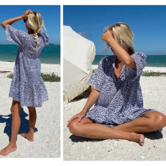 Emerson Fry India Collection Isla Dress in Charcoal Leopard XS/S - Picture 2 of 11